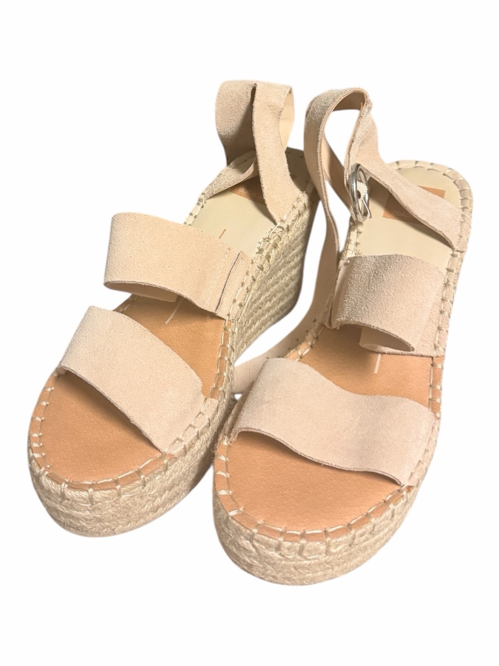 Dolce Vita Beige Suede Espadrille Wedge Sandals